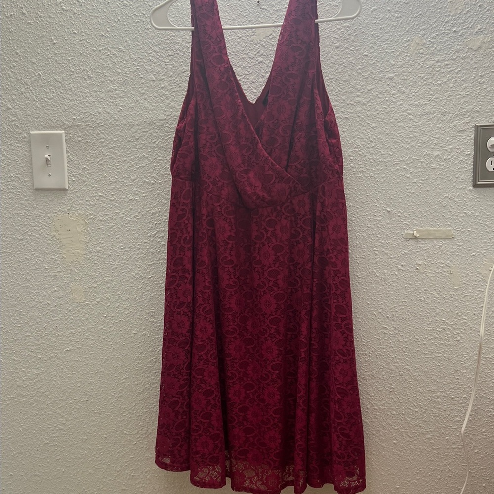 Torrid Deep Red Backless Lace Dress